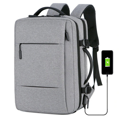 Premium Expandable Travel Backpack with USB Charging Port and Waterproof Oxford Fabric