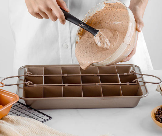 Premium square brownie pan made of durable stainless steel for even baking and easy cleaning