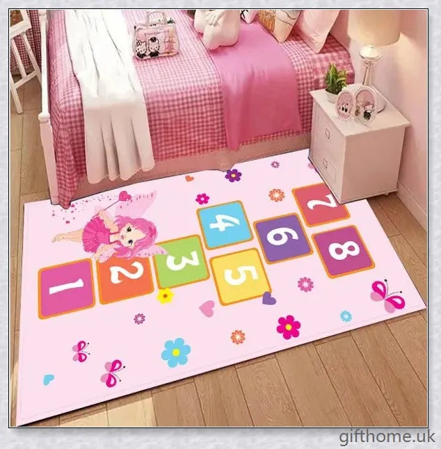 Cartoon-patterned flannel absorbent mat in various sizes and colours for a cosy bedroom