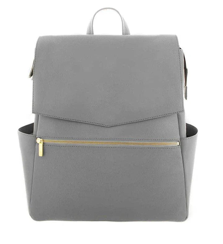 Premium PU mummy backpack with multi-functional design, soft durable exterior, and convenient zipper closure