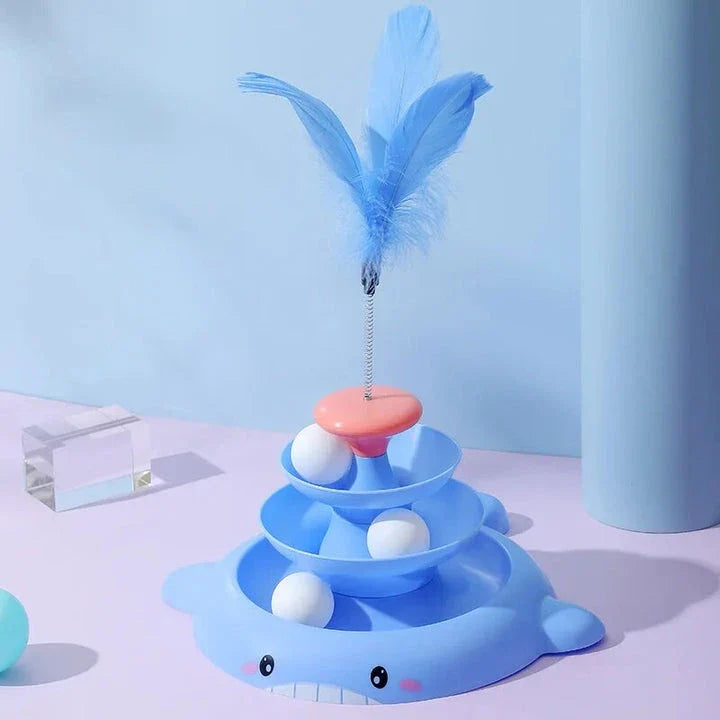Premium Cat Swing Feeder Toy with Missing Food Ball Teasing Cat Stick and Turntable design for captivating playtime