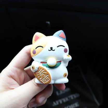 Stylish Lucky Cat Car Air Freshener and Fragrance Diffuser in Black Colour