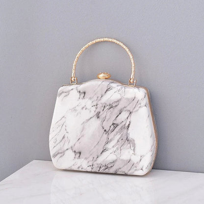 Premium marble-patterned crossbody bag for stylish ladies, featuring PU leather construction, roomy interior, and adjustable strap for hands-free carrying