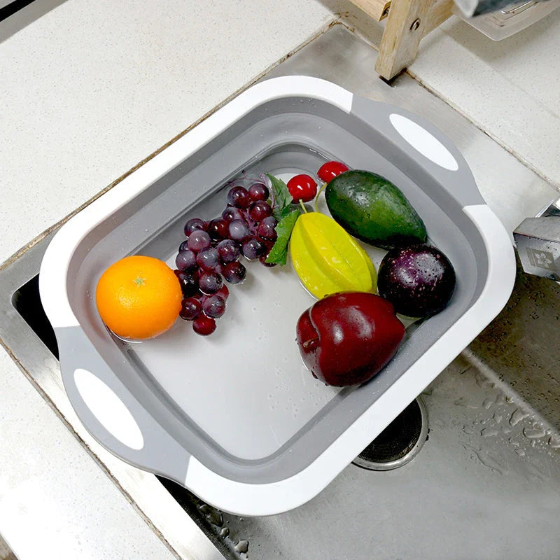 Foldable Cutting Board and Washing Bucket for Outdoor Cooking and Cleaning