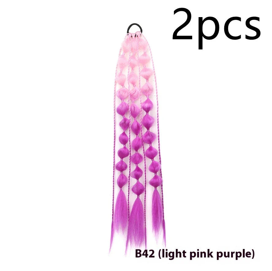 Elegant bubble braid wig in various vibrant lantern-inspired colours
