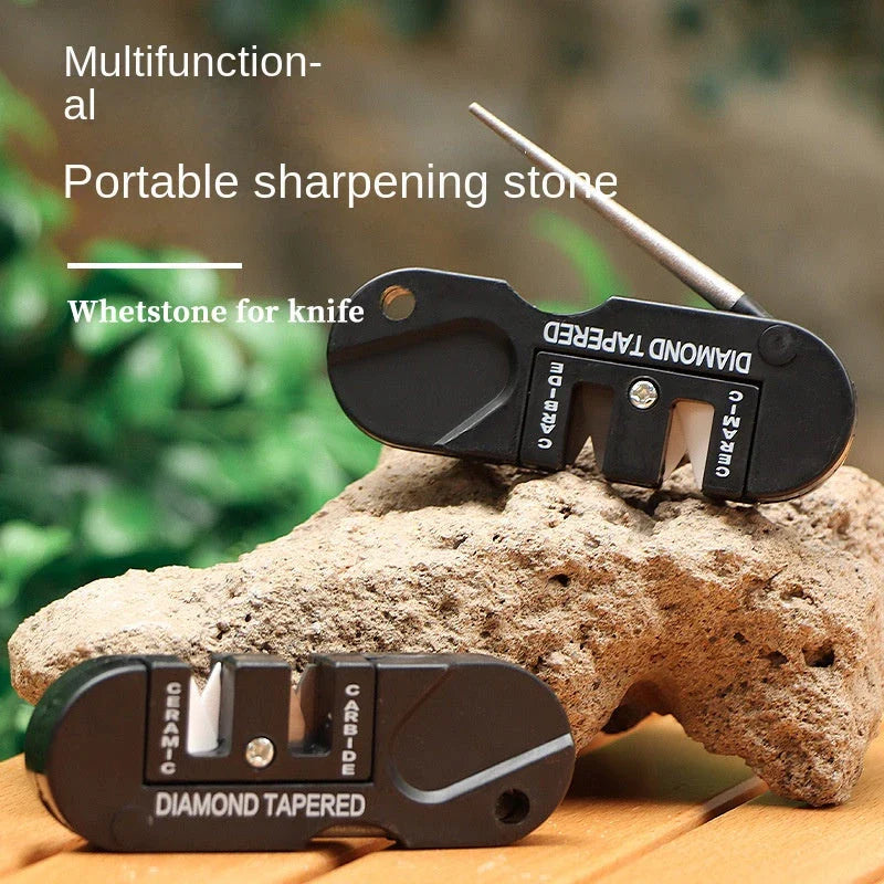 Premium Pocket Whetstone Sharpener with 3-in-1 sharpening functionality for outdoor gear maintenance