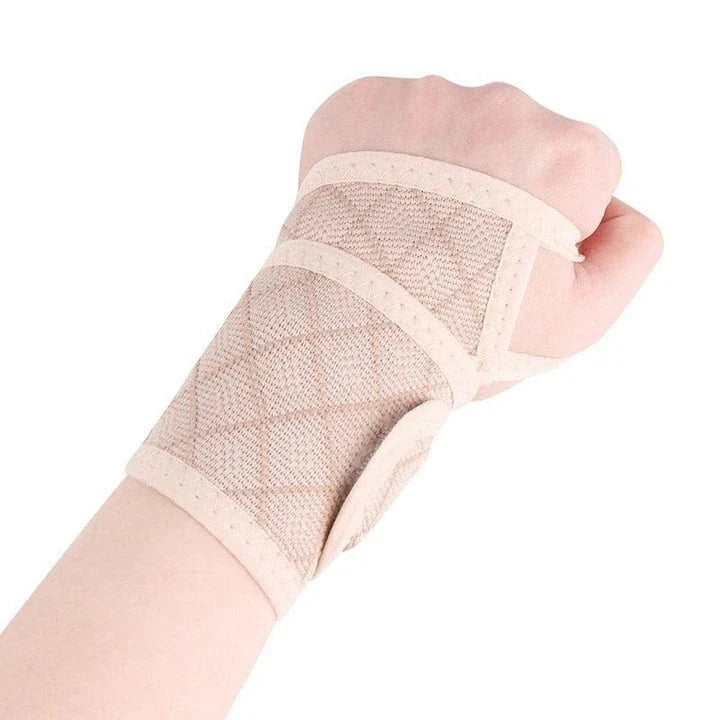 Premium sports wrist protector made of breathable, adjustable spandex material for pain relief and enhanced performance