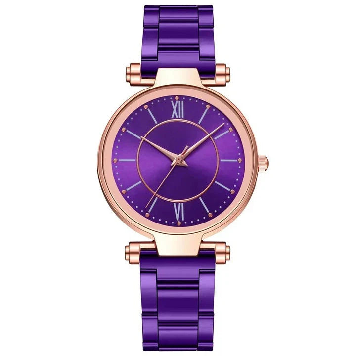 Exquisite rose gold stainless steel ladies' quartz watch with a classic, elegant design
