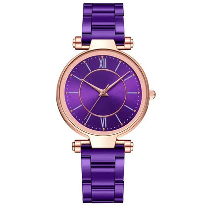 Exquisite rose gold stainless steel ladies' quartz watch with a classic, elegant design