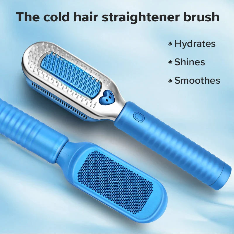 Cold Comb Electric Hair Straightener and Curler with digital temperature control and 360° rotatable cord