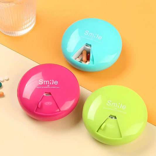Premium portable pill organiser with seven compartments for daily medication, supplements, and vitamins