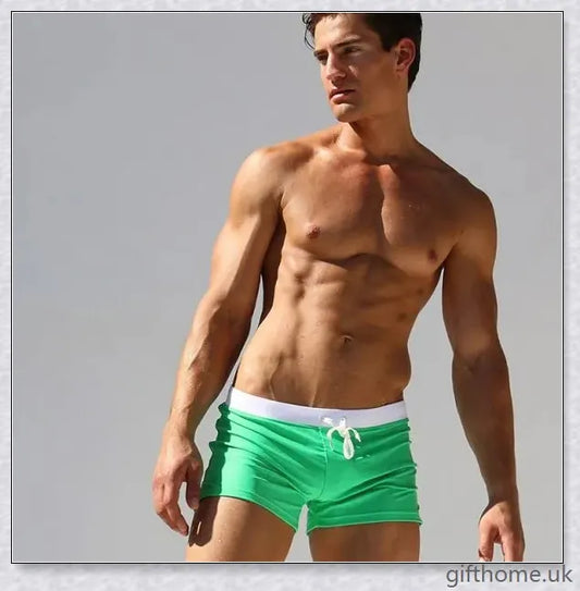 Premium low-waisted swimming trunks in a range of stylish colours, featuring a classic and flattering design for the discerning British swimmer.