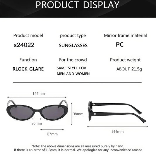 Oval-shaped women's sunglasses in a white and grey colour, offering UV protection and a stylish, retro-inspired design.