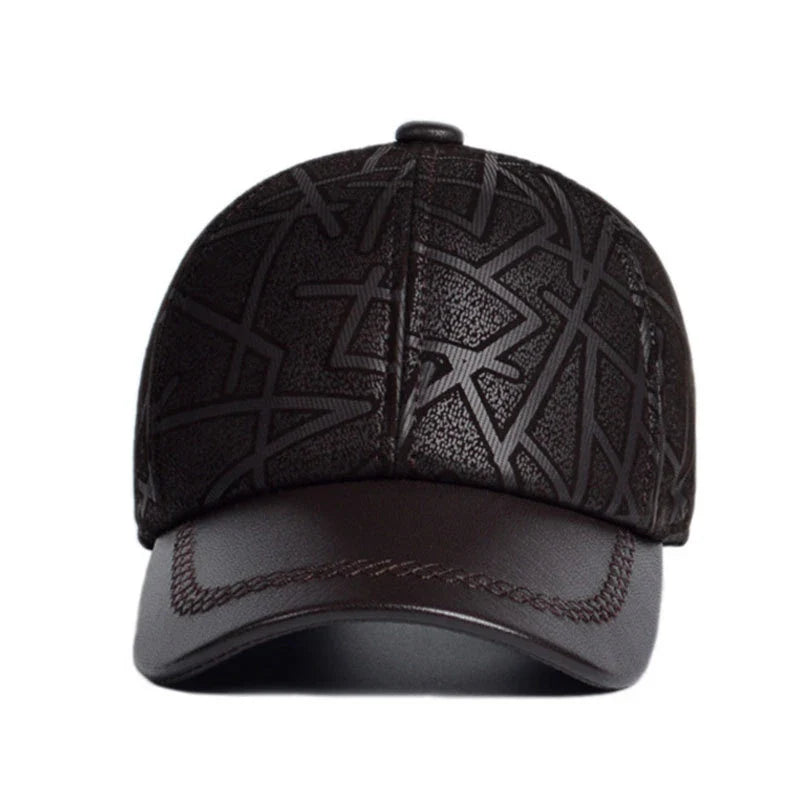 Premium leather baseball cap with adjustable fit and sheepskin construction for a stylish and comfortable all-season accessory