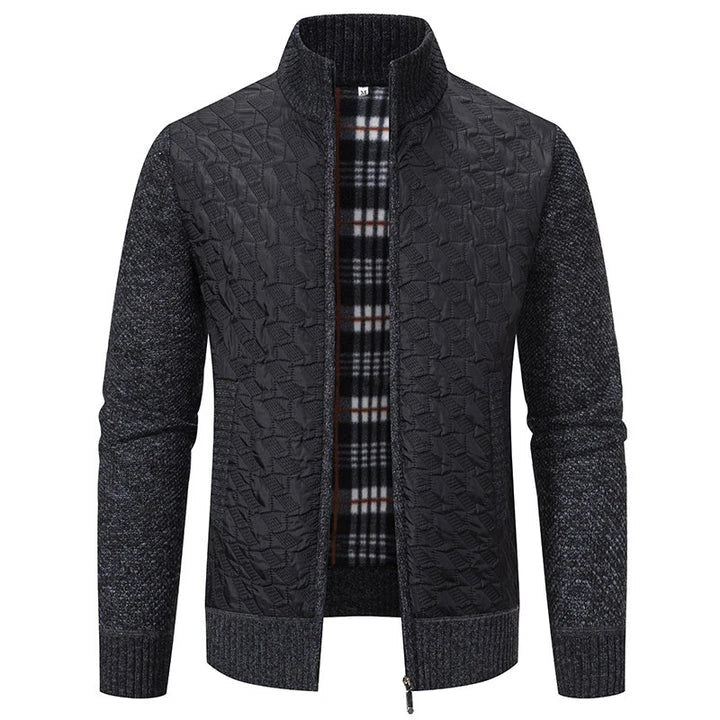 Premium slim-fit jacket with stand collar in a range of classic colours, made from high-quality chenille fabric for exceptional warmth and comfort.
