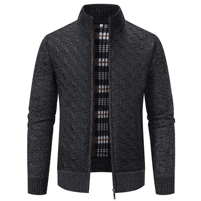 Premium slim-fit jacket with stand collar in a range of classic colours, made from high-quality chenille fabric for exceptional warmth and comfort.