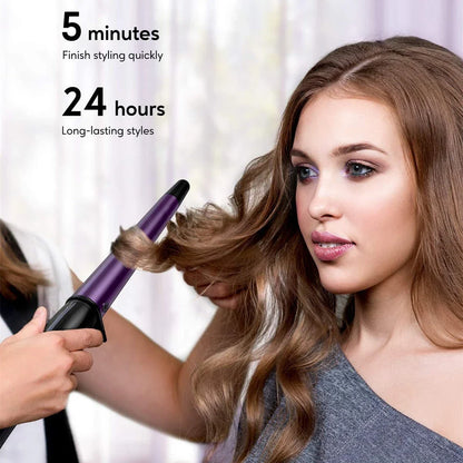 Pro Conical Curling Wand with ceramic barrel and adjustable temperature settings for salon-quality curls at home