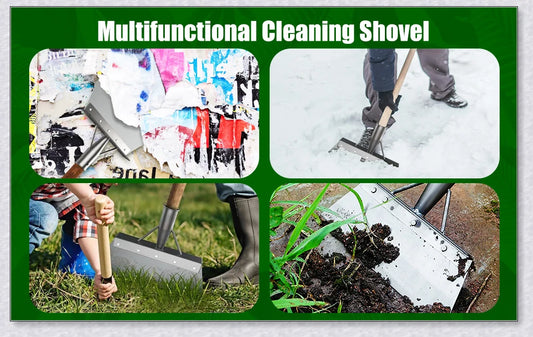 Premium stainless steel multifunctional cleaning shovel with adjustable ergonomic handle for efficient weed removal and versatile cleaning tasks