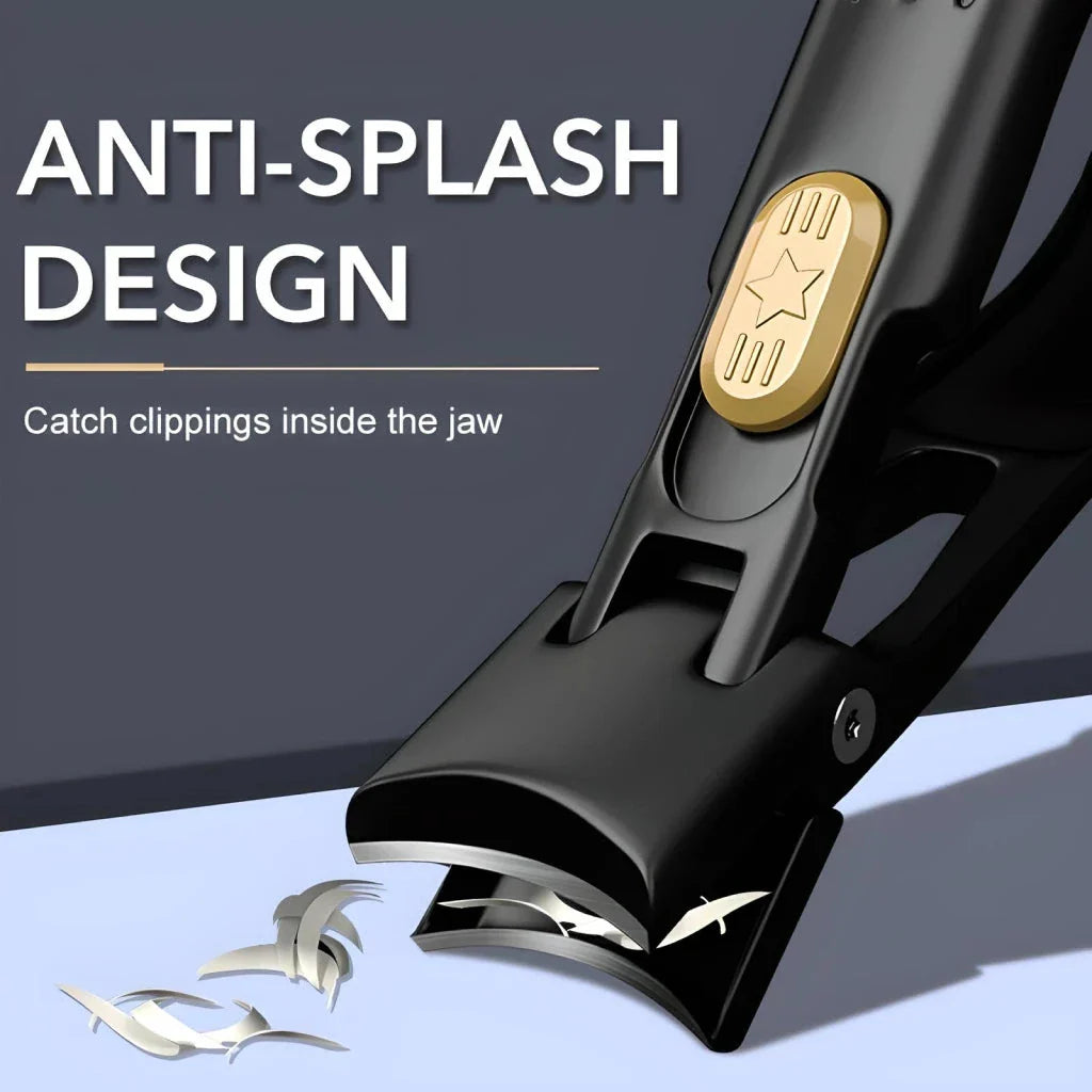 Premium stainless steel anti-splash nail clippers with ergonomic handle for effortless, mess-free nail grooming