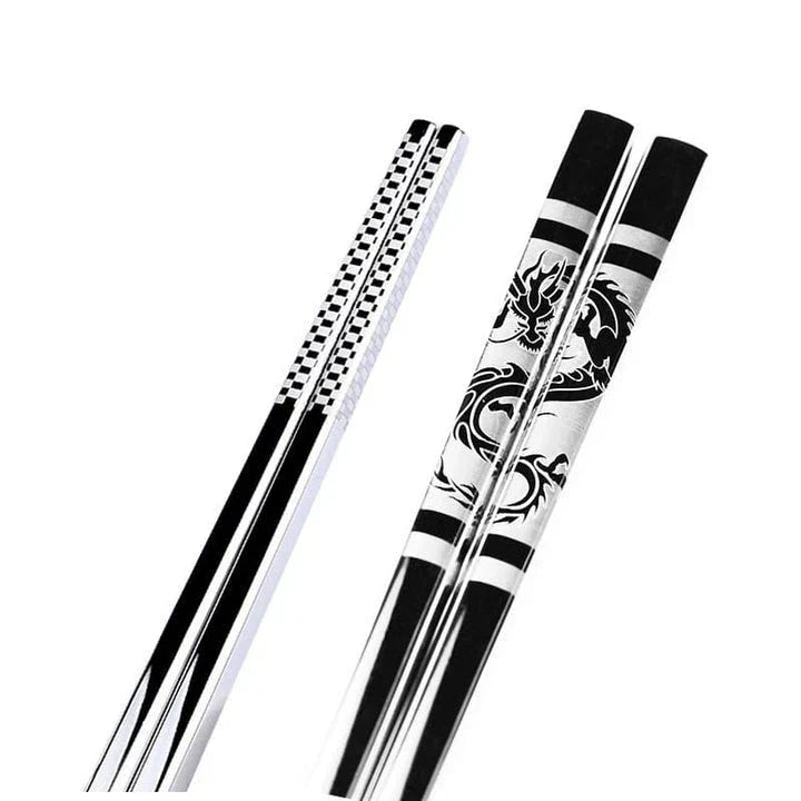 Trendha Stainless Steel Sushi Chopsticks - Durable, Portable, and Elegant Design for Enjoying Japanese Cuisine