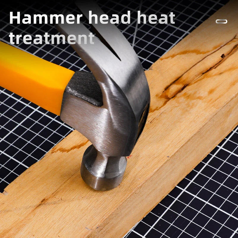 Deli Fibre Handle Claw Hammer with precision steel construction and ergonomic dual-colour grip for reliable woodworking and DIY projects