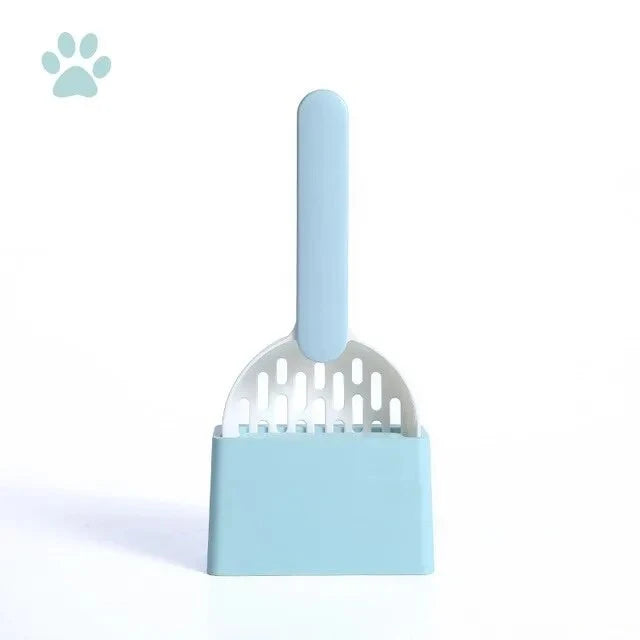 Premium Multi-Function Cat Litter Scoop with Self-Cleaning Base in Coffee Pink Colour