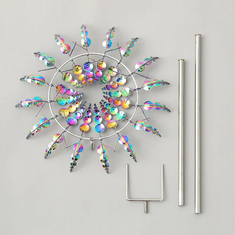 Elegant metal garden windmill decoration with gentle movement, perfect for adding charm to outdoor spaces