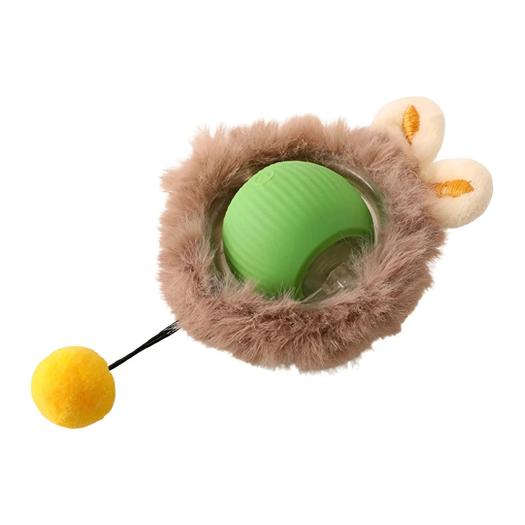 An interactive cat toy with a rechargeable rolling ball and a soft, snake-like tail, designed to keep your feline friend entertained and active.