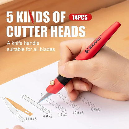Trendha Precision Utility Knife Set with Sharp Blades, Ergonomic Handle, and Versatile Functionality