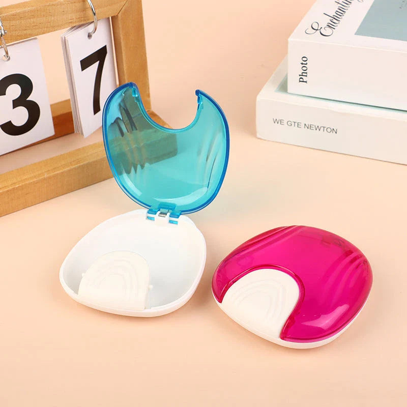 Press-to-Open Dental Retainer Denture Storage Box in Turquoise Colour