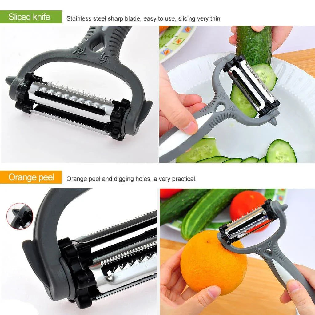 Premium 360-degree rotary vegetable peeler with durable plastic construction and stainless steel blade for effortless, precision peeling