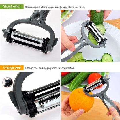 Premium 360-degree rotary vegetable peeler with durable plastic construction and stainless steel blade for effortless, precision peeling