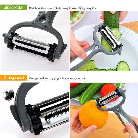 Premium 360-degree rotary vegetable peeler with durable plastic construction and stainless steel blade for effortless, precision peeling