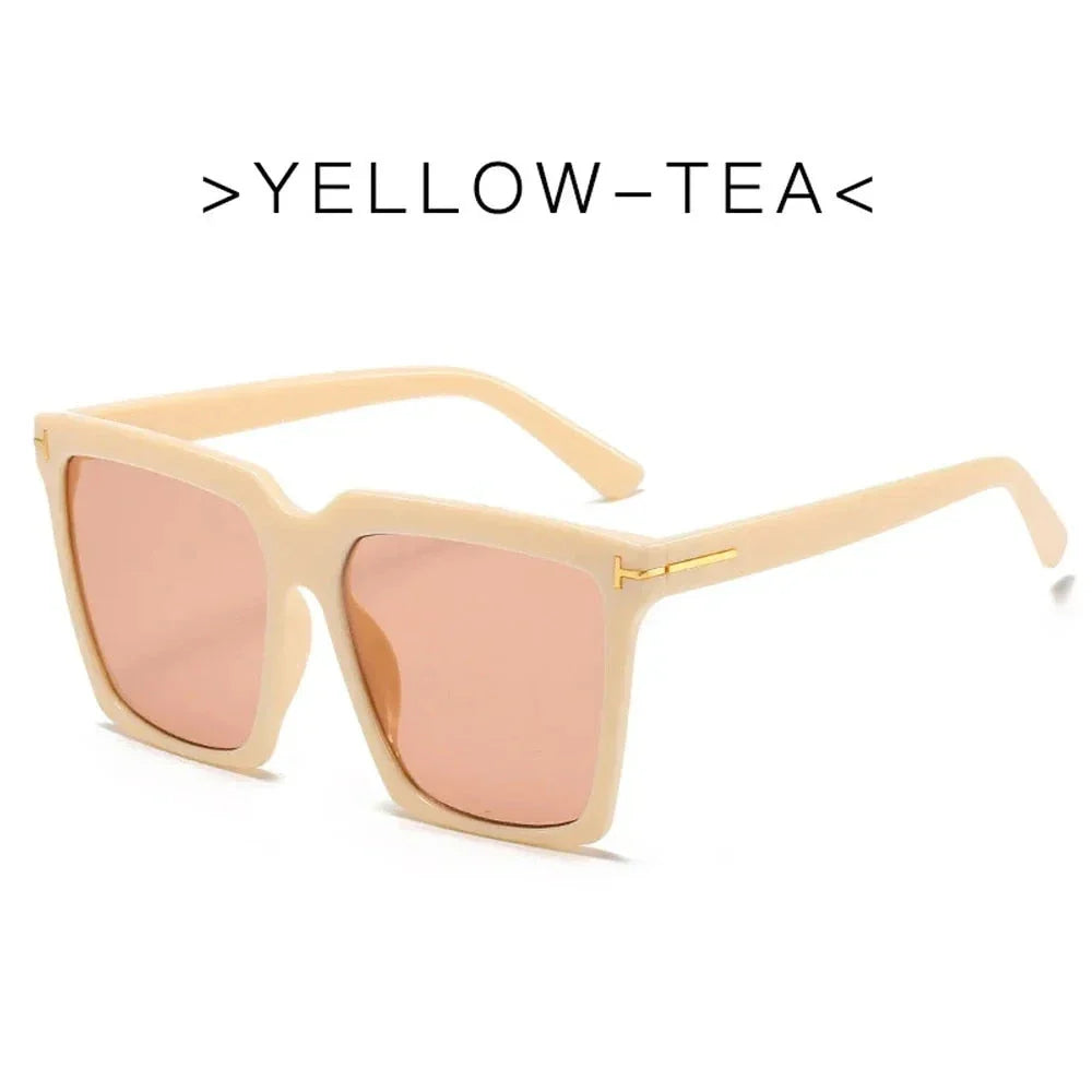 Stylish oversized square sunglasses for women with UV400 protection and gradient lenses