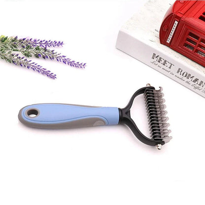 Premium detangling dog comb made of plastic and metal for smooth, tangle-free fur