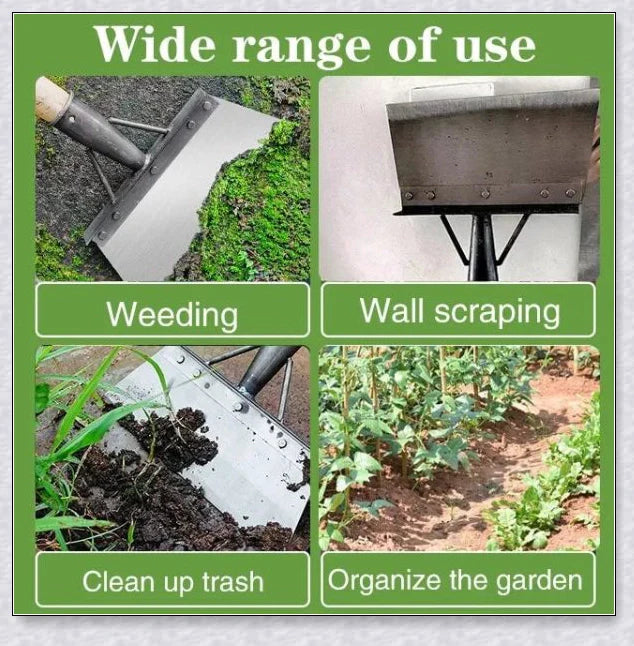 Premium stainless steel multifunctional cleaning shovel with adjustable ergonomic handle for efficient weed removal and versatile cleaning tasks