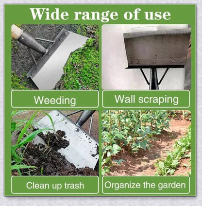 Premium stainless steel multifunctional cleaning shovel with adjustable ergonomic handle for efficient weed removal and versatile cleaning tasks