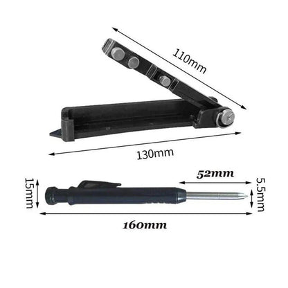 Premium Aluminium Marking Tool with Adjustable Pencil Holder and Clear Scale for Precise DIY Projects