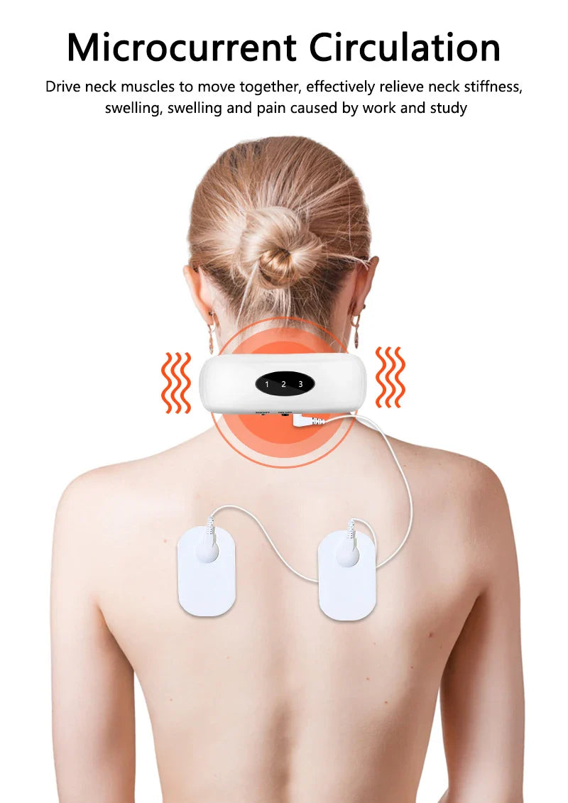 A wireless neck massager with an adjustable design for targeted neck pain relief and muscle relaxation.
