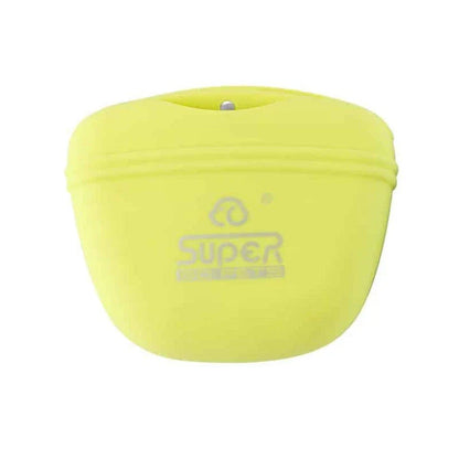 Premium waterproof dog treat pouch with durable plastic construction and convenient clip-on design