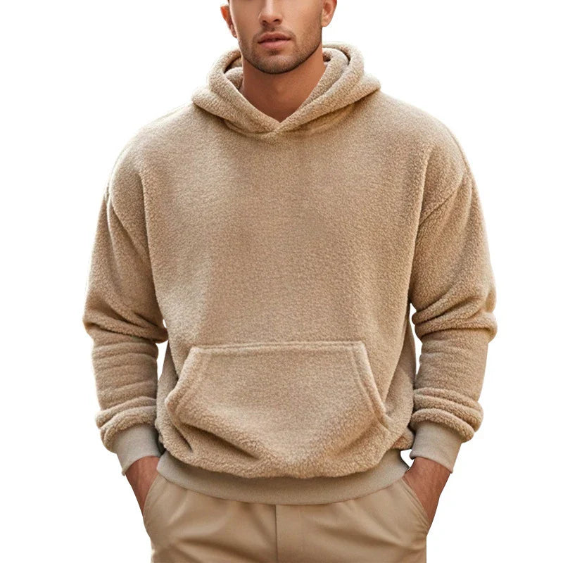 Premium double-faced velvet jumper in a range of sophisticated colours, featuring a relaxed fit and dimensional patch pockets for modern style.