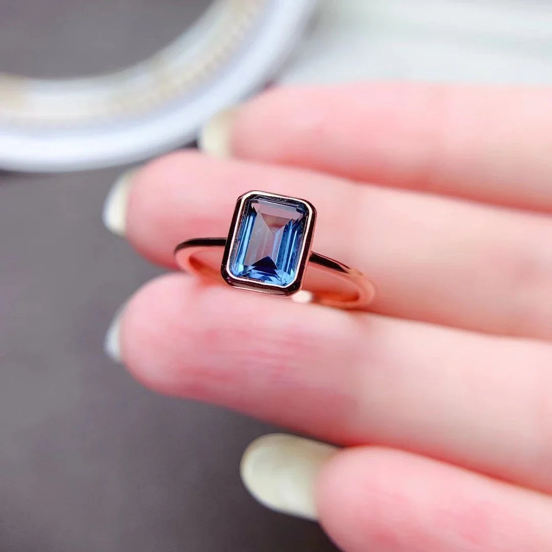 Elegant women's sterling silver ring with rose gold finish, showcasing exceptional British craftsmanship