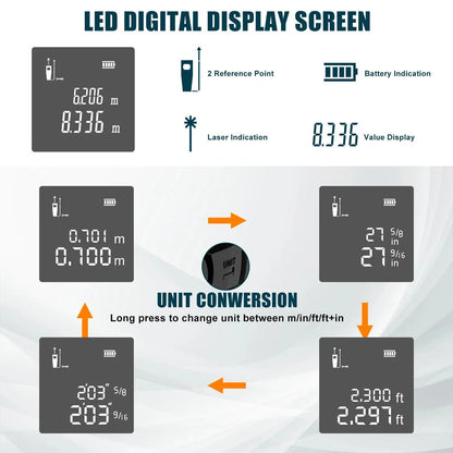 Premium 40M 2-in-1 Digital Laser Tape Measure & Range Finder with advanced features for precise measurements