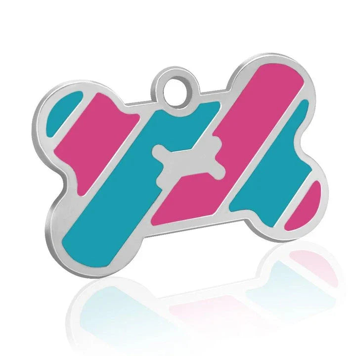 Premium stainless steel dog ID tag with bone-shaped design and engraving option for personalisation