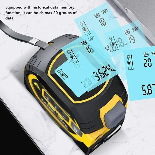 Premium Laser Distance Meter with 5m Tape Measure and Cross-Marking Functionality