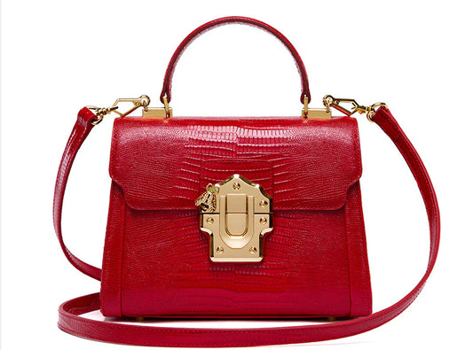 Stylish one-shoulder oblique back handbag in various colours, crafted with premium cowhide leather for timeless British elegance