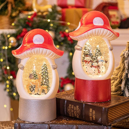 Enchanting Christmas crystal ball decoration with snowman or deer design and built-in musical mechanism
