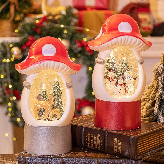 Enchanting Christmas crystal ball decoration with snowman or deer design and built-in musical mechanism