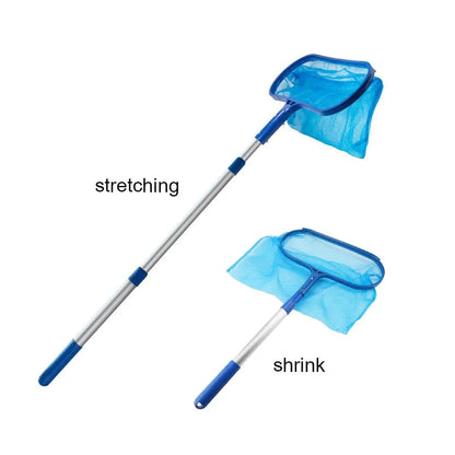 Premium Leaf Rake with Telescopic Pole for Effortless Pool Cleaning - Durable Aluminium Construction, Deep Bag Skimmer Net, Adjustable Reach