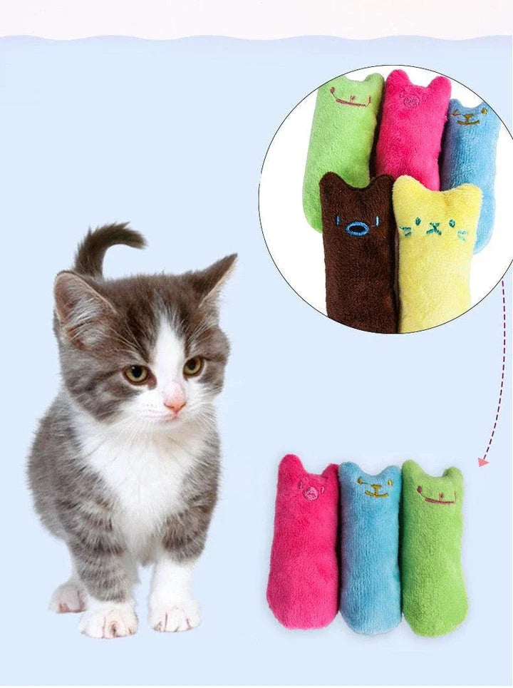Soft, cuddly catnip-filled plush toy in a grey cotton colour, designed to captivate and entertain your feline friend.